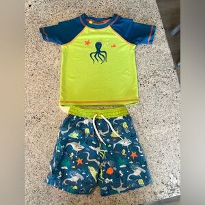 Toddler boy swim set 24 months swim trunks rash guard